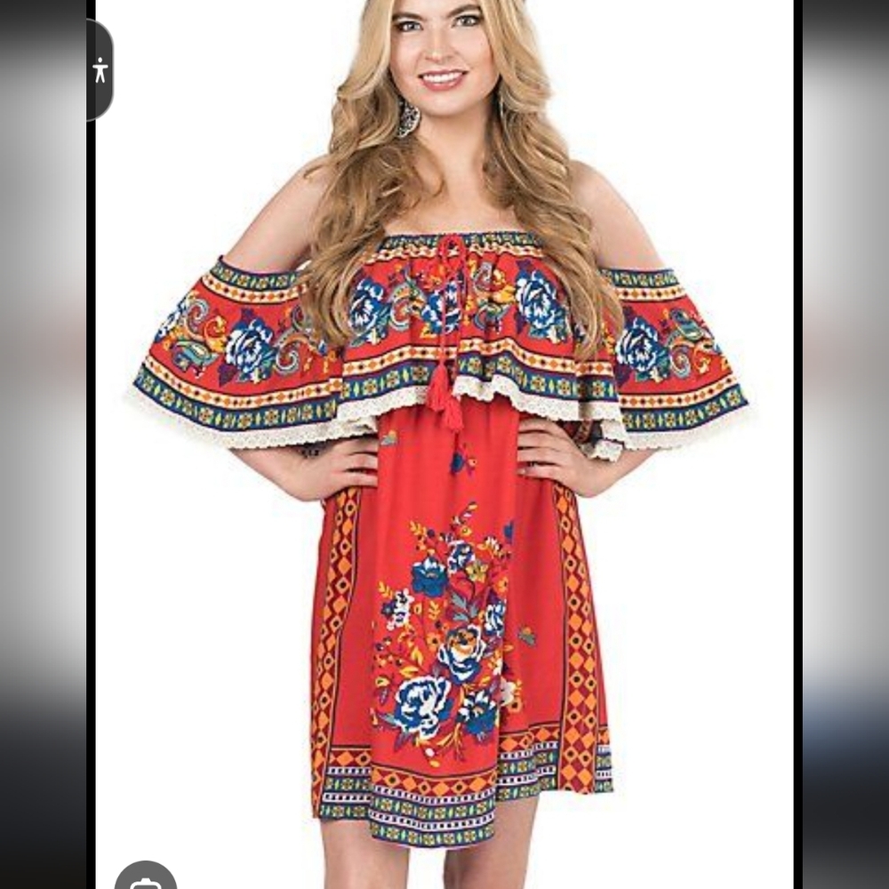 Flying Tomatoe Off Shoulder Dress